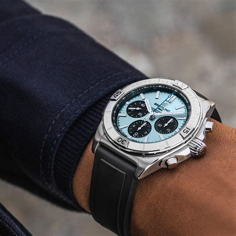 breitling ice blue chronomat review|breitling b01 42 ice blue.